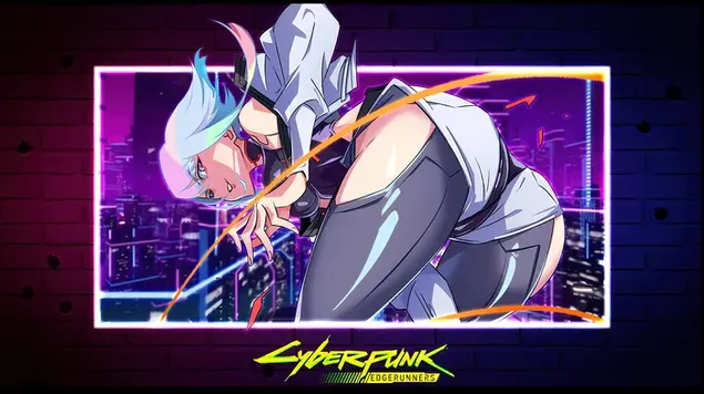 Fondo de Lucy - Cyberpunk: arte de anime de Edgerunners