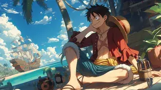 luffy chill time in beach download