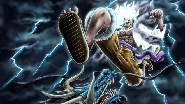 Luffy Gear 5 contra el dragón Kaido descargar