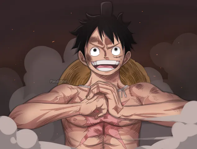 Luffy Happy To Fight 2 2K baggrundsbillede