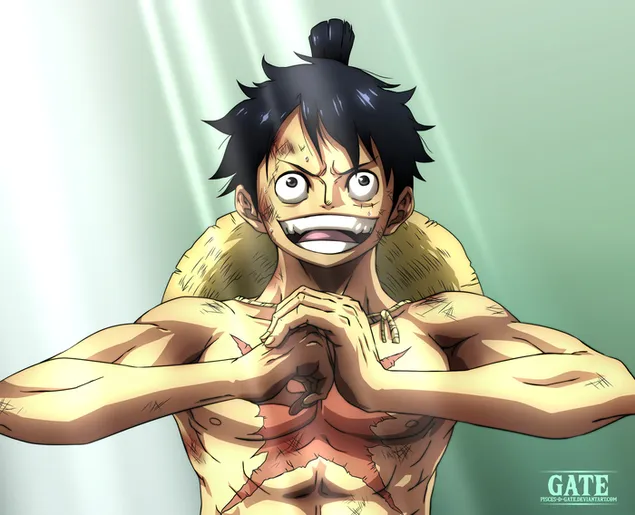 Luffy Di Penjara Udon 2K kertas dinding