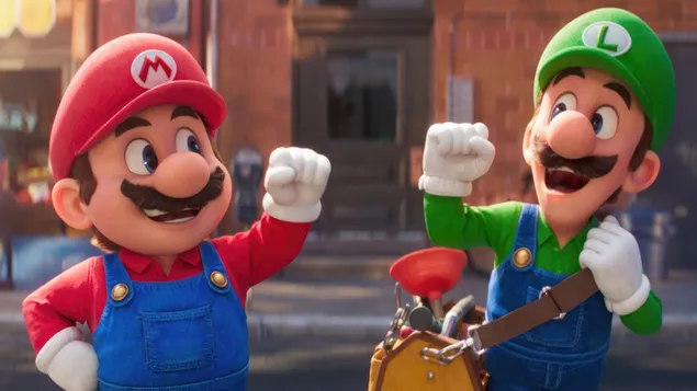 Luigi amb Mario - Super Mario Bros. (pel·lícula) 4K fons de pantalla