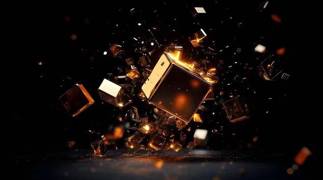 Liicht abstrakt Cubes Schwammen an engem minimalisteschen Design 4K Tapeten