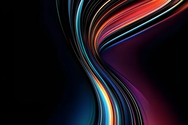 Flux lluminós de línies vibrants 2K fons de pantalla