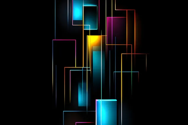 גיאומטריה זוהרת בחושך 2K טפט