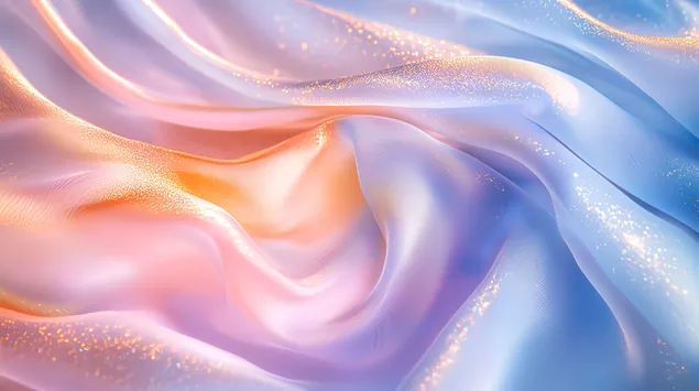 Valë mëndafshi të ndritshëm me gradient të mbushur me elegancë vezulluese 8K sfond