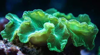 luminous green codium fragile in its natural habitat