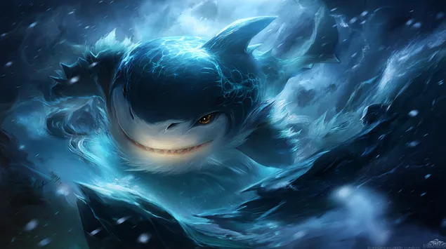 svetletsha grenlandska ajkula u ledenim, dubokim arktichkim vodama preuzmi