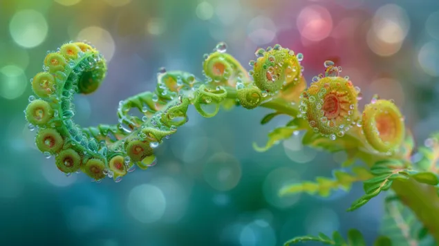 pishchna zelena paprat s delikatni lista, gratsiozno razgr''shchashchi se sreshchu izteglyane