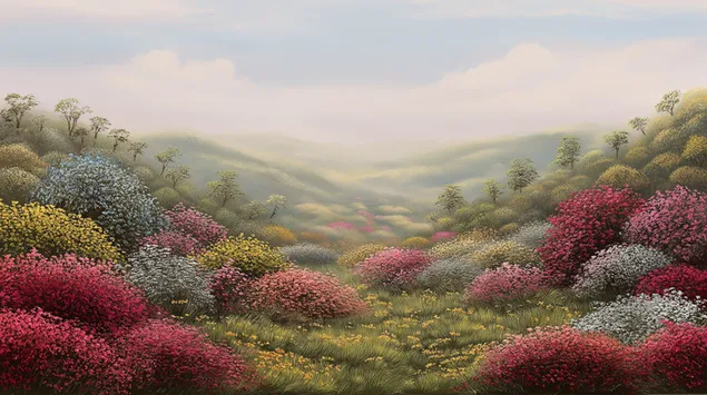繁花盛开的山谷 2K 壁纸