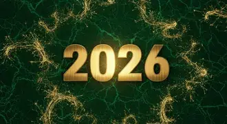 design luxuoso em esmeralda e dourado para a celebracao de 2026 download