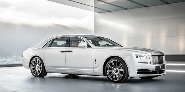 Luksuriøs hvit BMW i Silver Gradient Elegance 4K bakgrunn