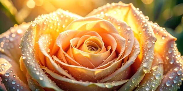 Makroskott av hjärtformade rosenblad som glittrar av morgondagg 4K bakgrund