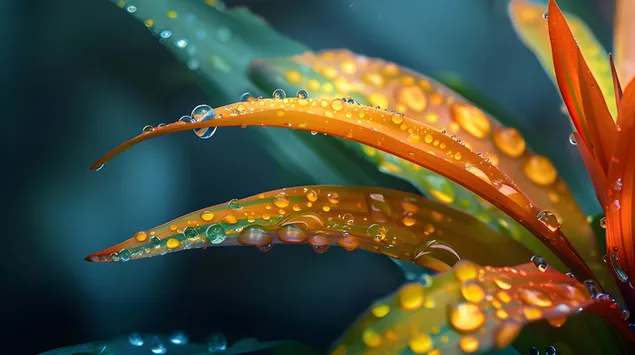 Makroansicht der taufrischen Eleganz der Natur 8K Hintergrundbild