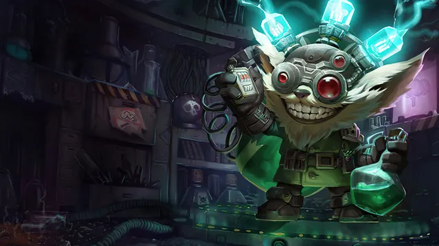mad scientist 'ziggs' wild rift splash art - league of legends [lol] zavantazhiti