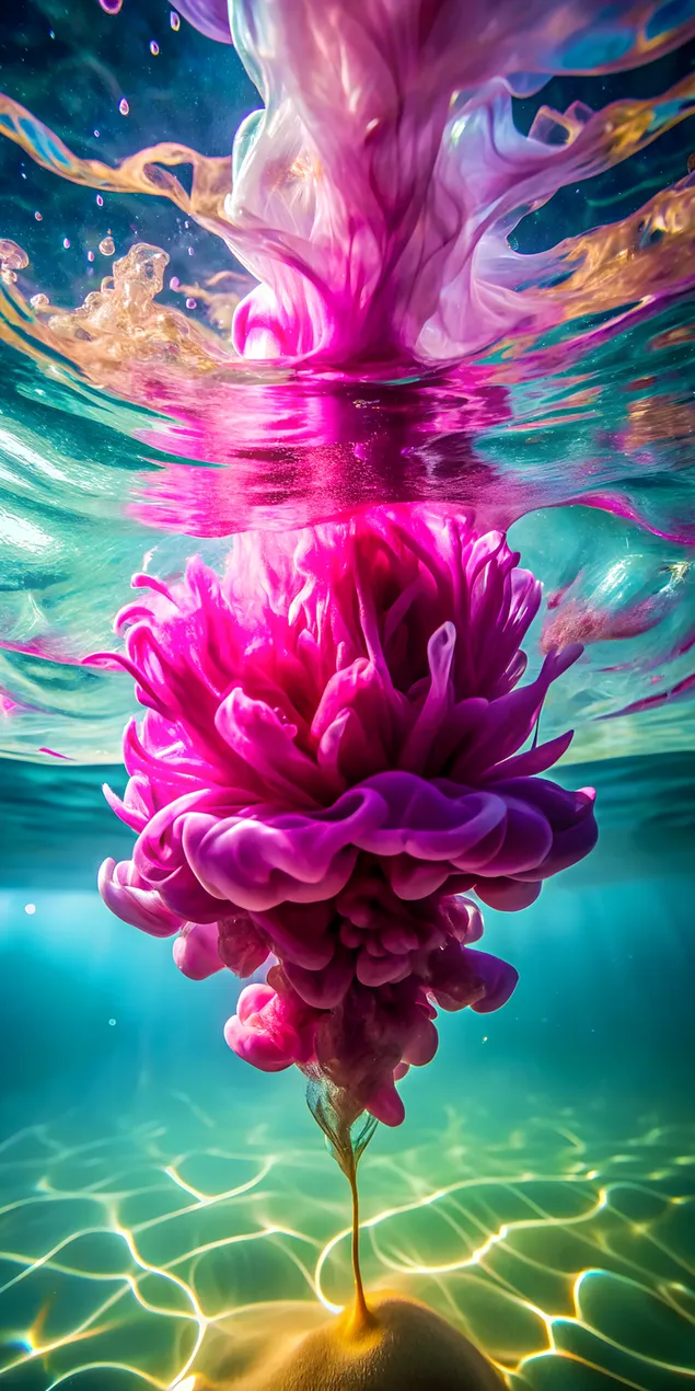 Lulëzimi i bojës së purpurt në ujë të pastër 2K sfond