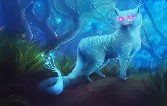 마법의 반딧불이 고양이 2K 배경화면