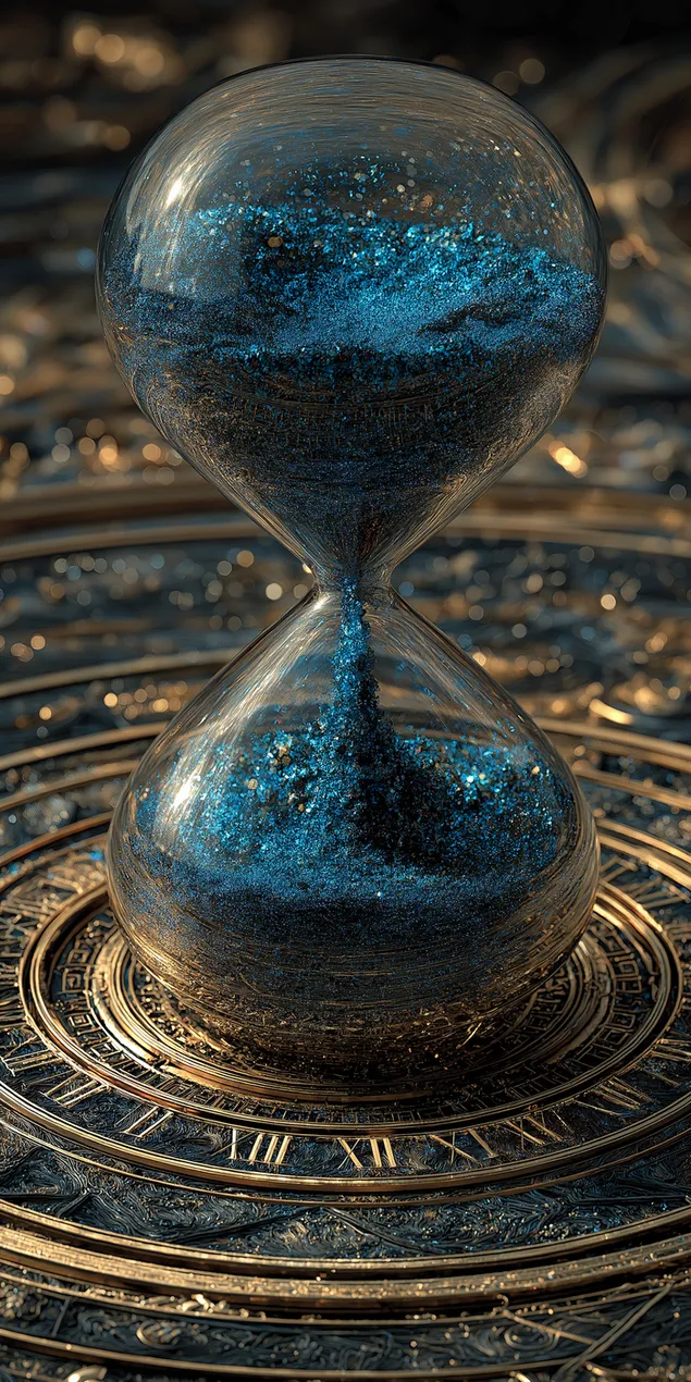suslu bir saat kadraninda parildayan kumlarla buyulu kum saati indir
