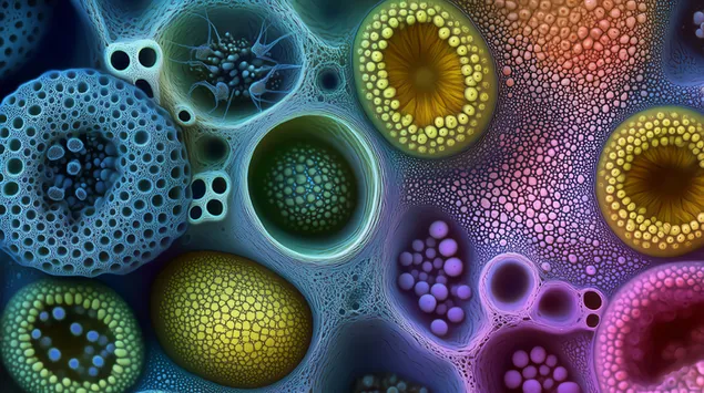 גרגירי אבקה מוגדלים: פרץ של צבעים מרהיבים 4K טפט