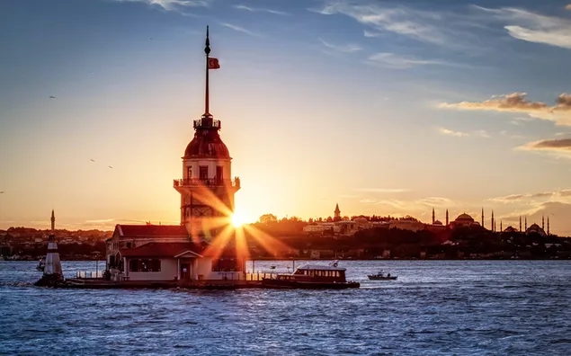Maiden's Tower and Sunset