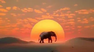 elefante maestoso nel deserto scarica