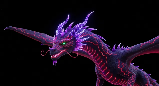 Majestic House Of Dragon Style Neon Dragon for Desktop background 4K wallpaper