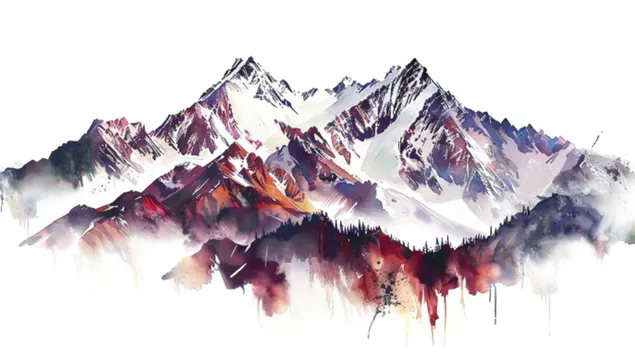 majestueuse chaine de montagnes a l'aquarelle telechargement