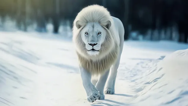 Majestātiskais baltais meža karalis 2K fona tapete