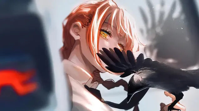 Arte de Makima - arte de anime do homem da serra elétrica 4K papel de parede