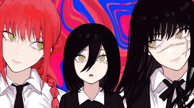 电锯侠的真琪玛、那由他和战魔 4K 壁纸