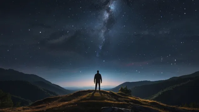 Man starring at the universe HD wallpaper download