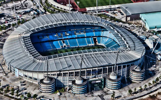 Lámhach drone Staidiam Etihad Manchester City íoslódáil