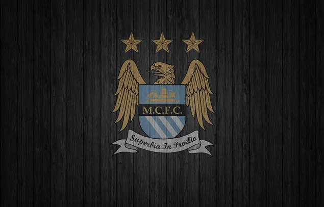 Lógó Manchester City FC ar urlár adhmaid dubh íoslódáil