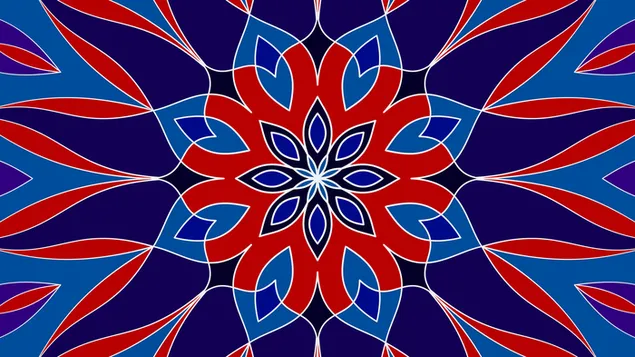 Mandala rojo y azul