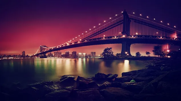 Manhattan bridge i new york city HD tapet