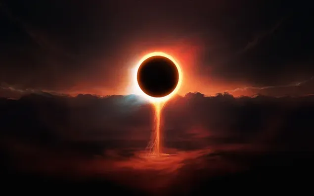 Disseny de manipulació de la imatge del cel i la lluna plena 2K fons de pantalla