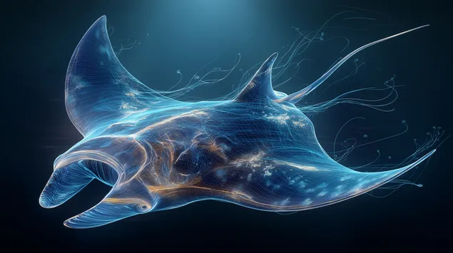 mantarog die door water glijdt - wireframe-effect download