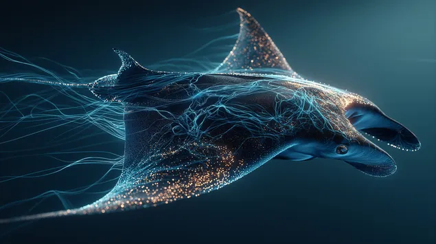 manta ray hohtavilla hiukkasilla lataa