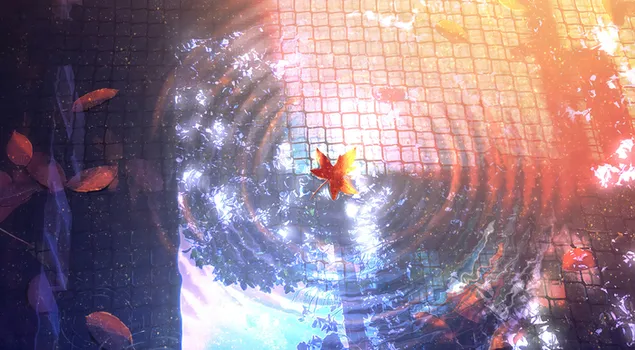 zvlnenie padajucej vody z javoroveho listu stiahnut