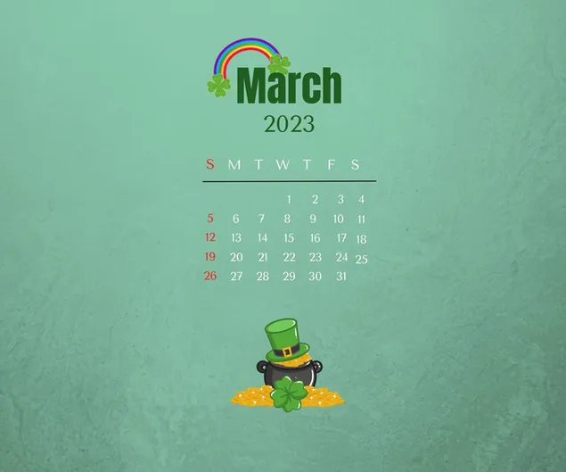 Lịch tháng 3 năm 2023, chủ đề Ngày Thánh Patrick tải xuống