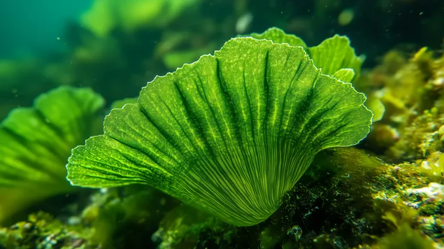 الجمال البحري: كوديوم هش مع توهج الزمرد الطبيعي 8K خلفية