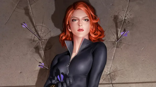 Marvel Comics Black Widow Lila Pfeile 4K Hintergrundbild