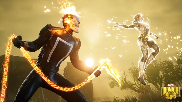 Marvel's Midnight Suns - 고스트 라이더 & 캡틴 마블 4K 배경화면
