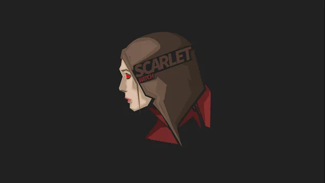 Marvel's Scarlet Witch in zwart minimalistisch behang