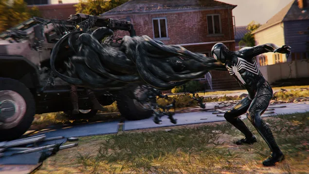 Marvel's Spider-Man 2 savaş Örümcek Adam Venom kostümü 4K duvar kağıdı