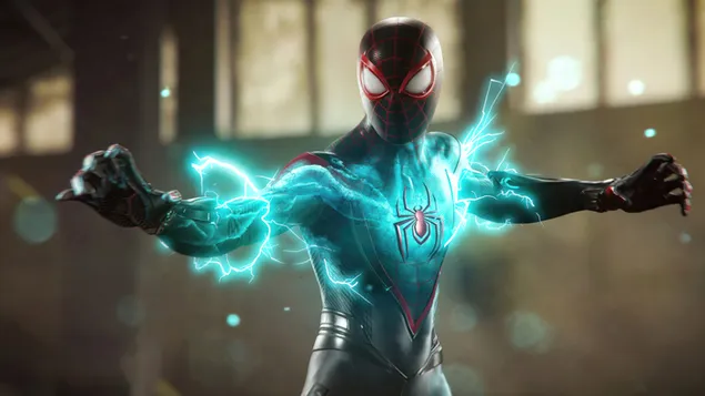 Marvel's Spider-Man 2 Mil Morales elektrik 4K duvar kağıdı