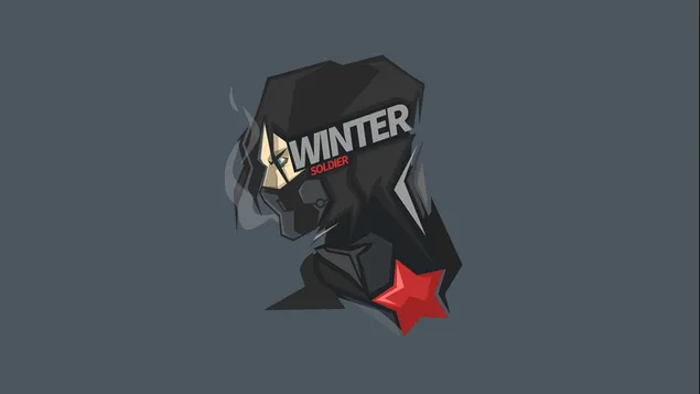 Marvel's Winter Soldier in grijs minimalistisch behang