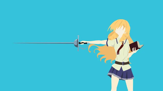 Mary Kikakujou karddal 4K háttérkép