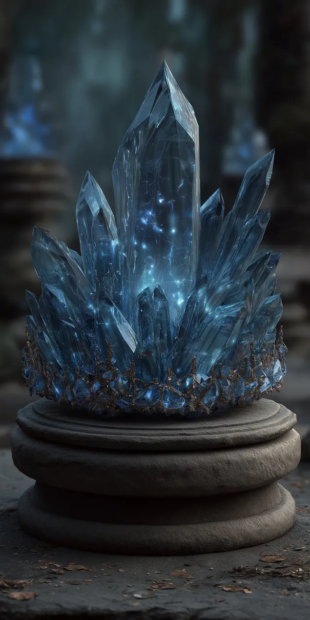 masivna sveteshcha mineralna strupvane na kamenen piedestal izteglyane