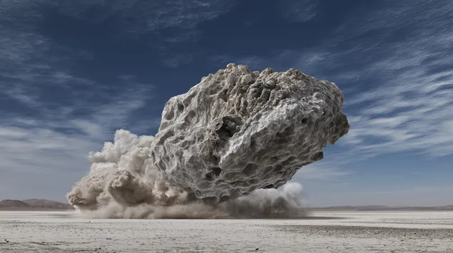 Į sausringą, apleistą kraštovaizdį rėžėsi didžiulis meteoritas 2K ekrano užsklanda